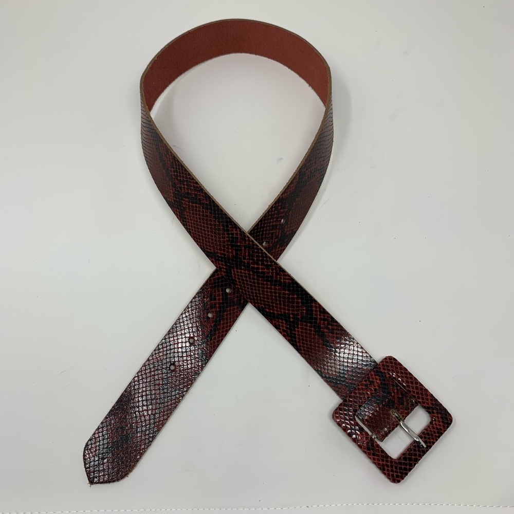 Free People Red Aston Snake Bite Belt - Picture 3 of 6